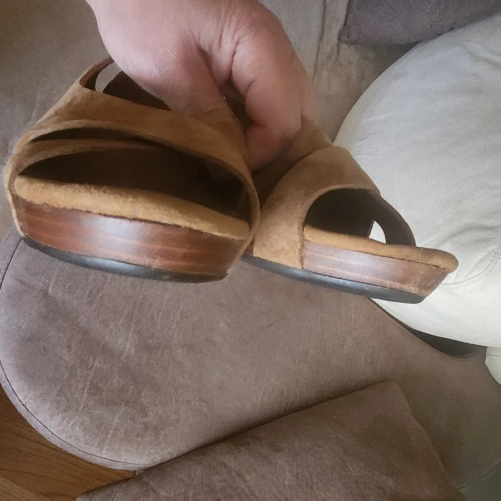 UGG Hazel Suede Wedge Sandals Open Toe